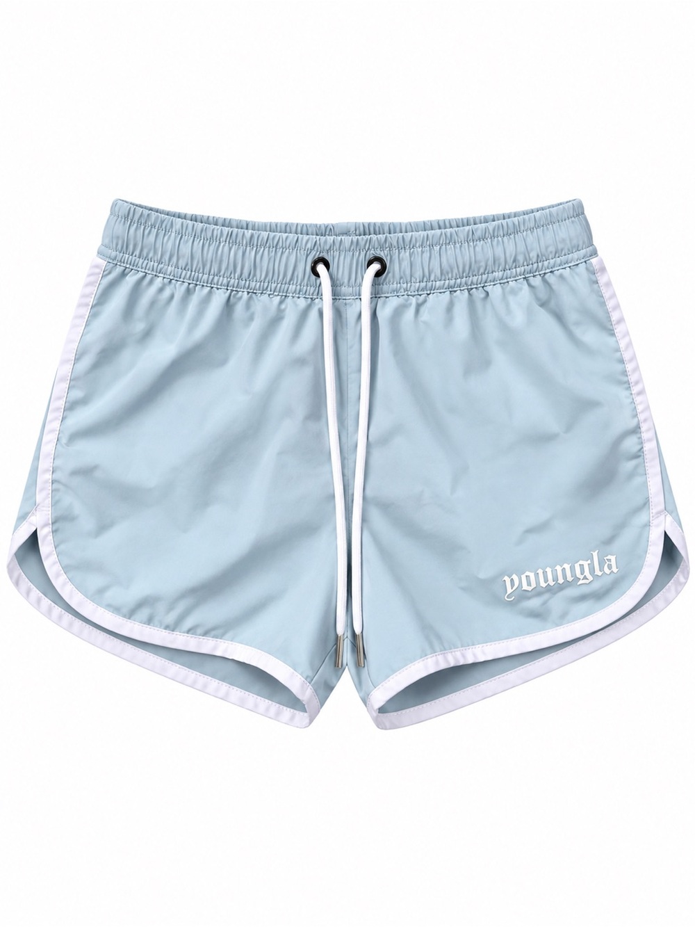 YoungLA 101 Bodybuilding Short Shorts Light Blue White Trim Men’s Medium YLA2958